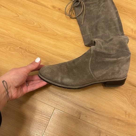 STUART Weizman taupe suede Lowland over the knee boots - Picture 13 of 16